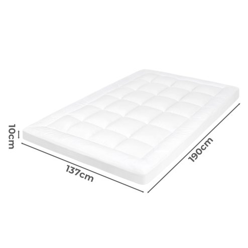 Lavio Mattress Topper Double Size 10cm Deep Soft Microfibre Washable with Strap