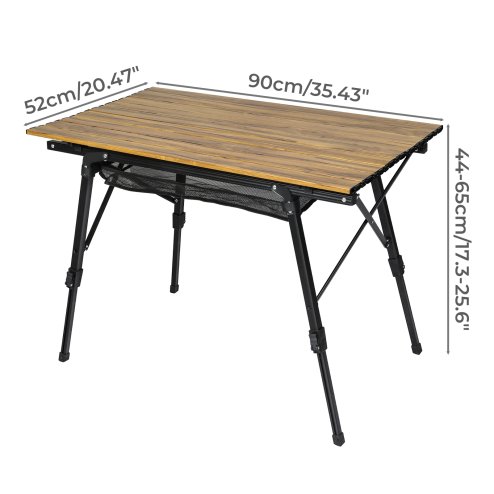 Levede Adjustable Folding Camping Table Aluminium Portable Picnic Desk 90x52cm