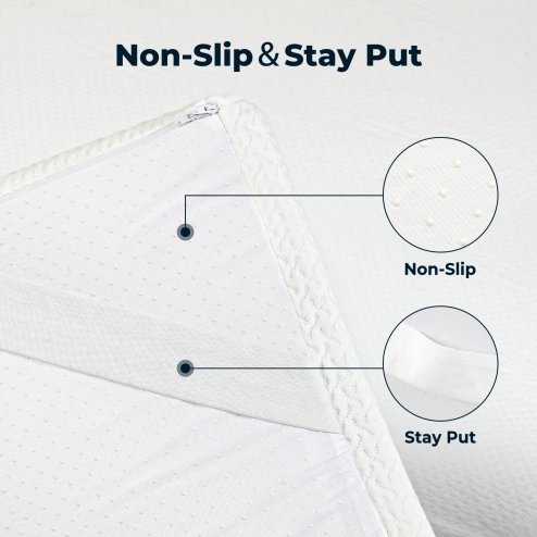 Memory Foam Mattress Topper Double Bamboo Cooling Gel Support Comfort Balanced