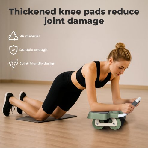 Centra Ab Roller with Auto Rebound Elbow & Knee Support LCD Timer Core Trainer