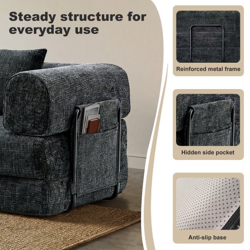 Levede Modular Sofa Bed 3 Seater Convertible Couch Oversize Folding Floor Bed
