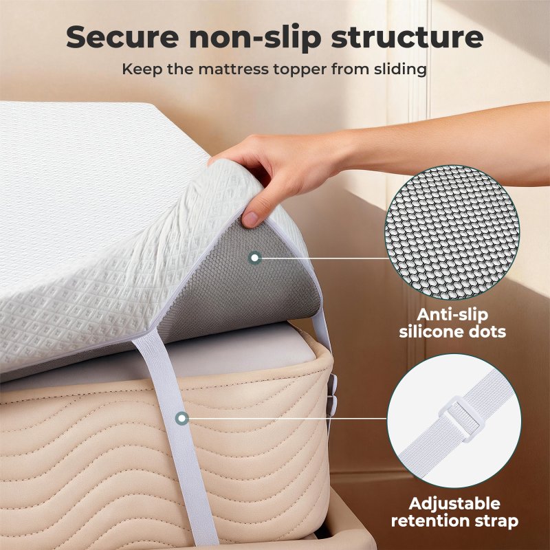 Lavio 4 Inch Memory Foam Mattress Topper Cooling Small Double Pressure Relief