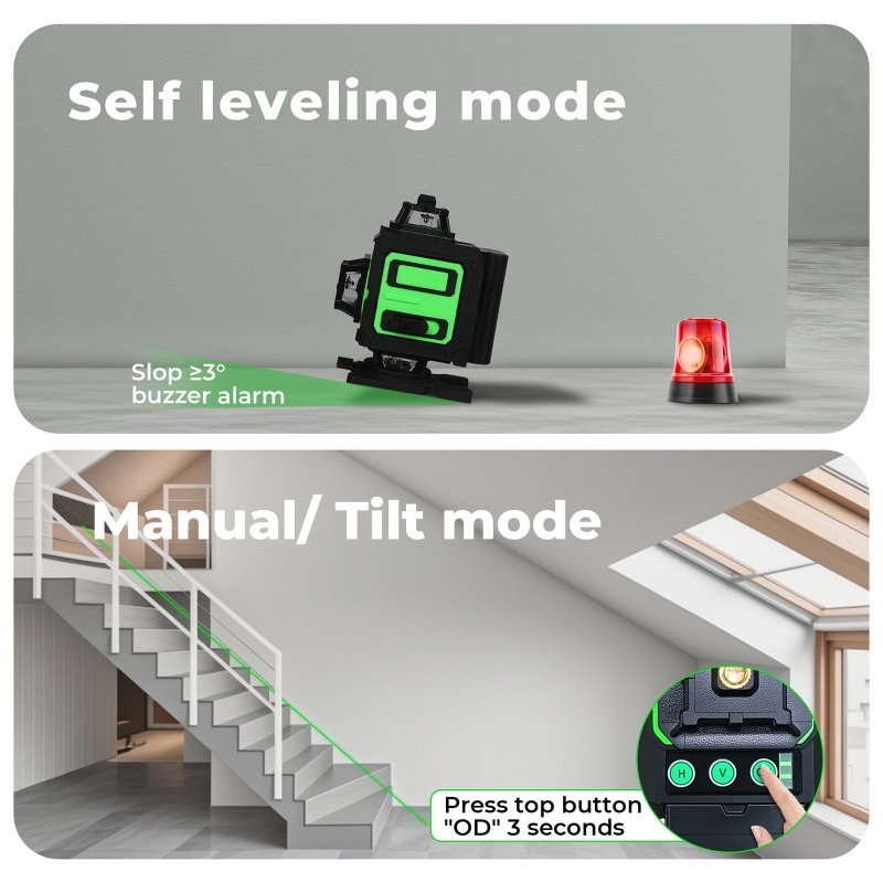 Traderight Laser Level 4D 16 Line Green Self -Leveling with Remote Tripod