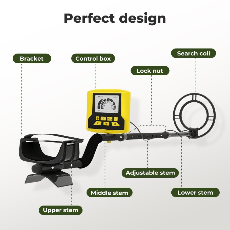 Traderight Deep Professional Metal Detector Hunt Treasure Gold Coins Waterproof