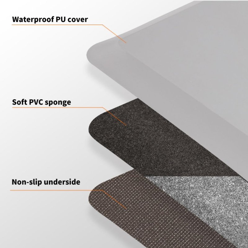 Marlow Anti Fatigue Mat Standing Desk Rug Kitchen Home Office Foam Black 50x80