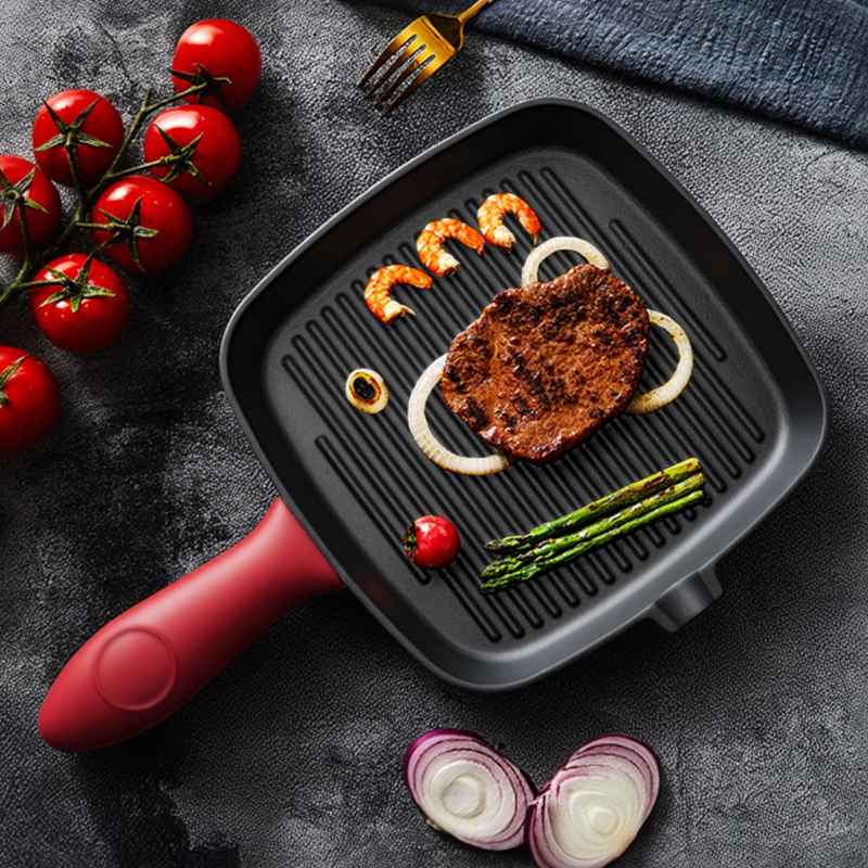Toque Cast Iron Griddle Grill Pan Square Skillet BBQ Non?Stick Frying Cookware