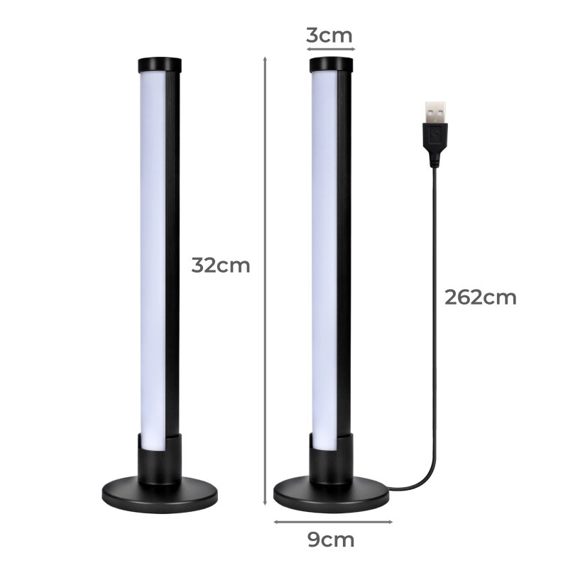 Emitto 2x Smart RGB LED Light Bars Game Ambient Lamps Color Changing Music Timer