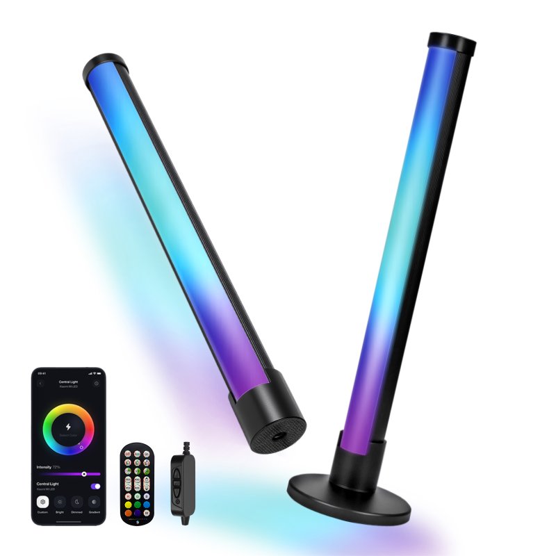 Emitto 2x Smart RGB LED Light Bars Game Ambient Lamps Color Changing Music Timer