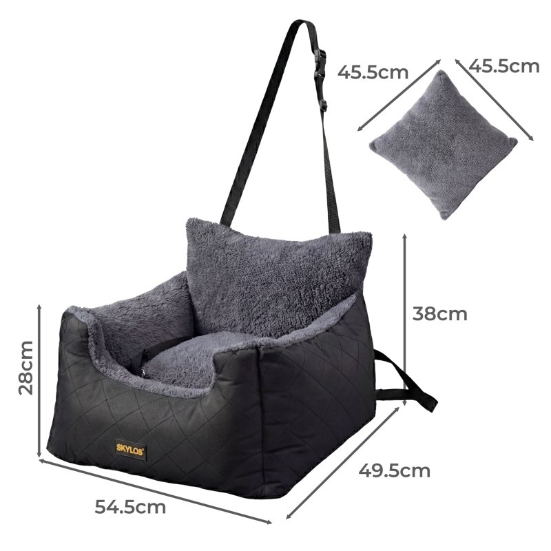 Skylos Dog Car Seat Travel Bed Carrier Pet Booster Seat Basket Portable Puppy