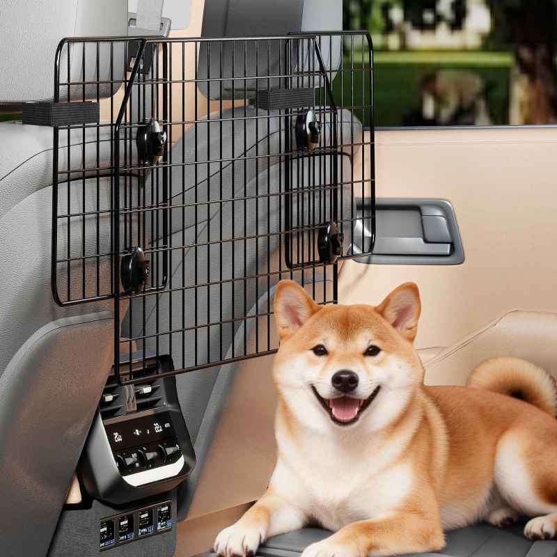 Skylos Dog Car Barrier Universal Pet Barrier Guard Adjustable Safety Travel