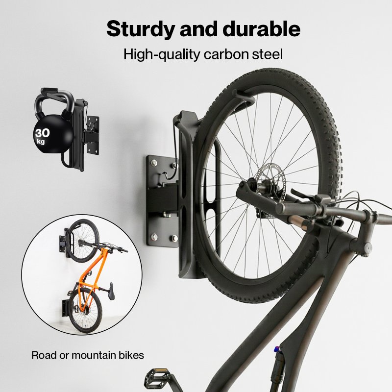 MONVELO Bike Rack Hook-mounted Parking Rack Swivel Wall Mount Bike Storage 4PCS