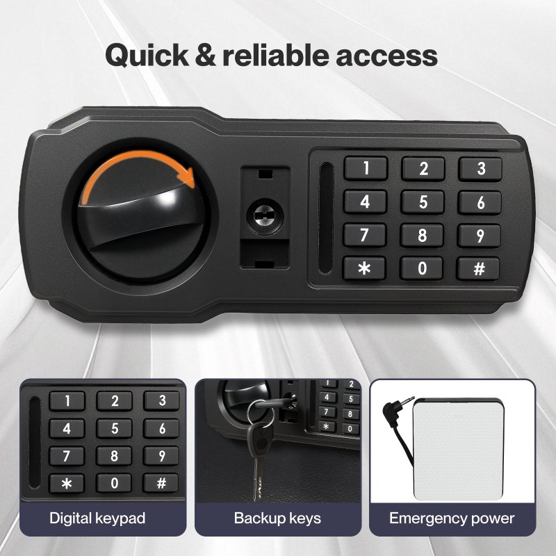 Levede Safe Box Digital Home Office Security Fireproof Code Emergency Key 31L