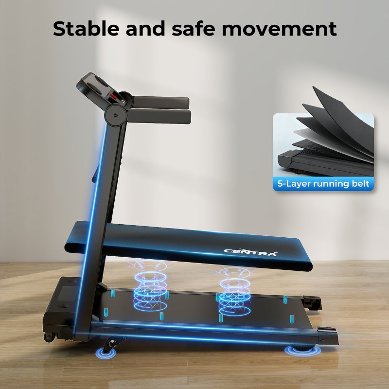 Centra Folding Treadmill for Home Incline Running Machine Walking Pad Bluetooth