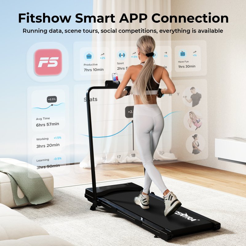 Centra Treadmill Running Machine Folding Walking Pad 4 in 1 Bluetooth LED Remote