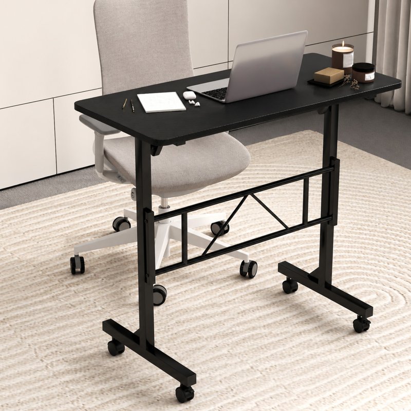 Levede Standing Desk Small Adjustable Height Folding Office 50kg Load Black
