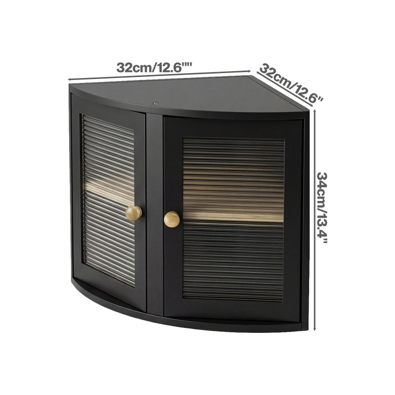 Bread Bin Corner Bread Bin for Kitchen Double-Layer Bamboo Box Black