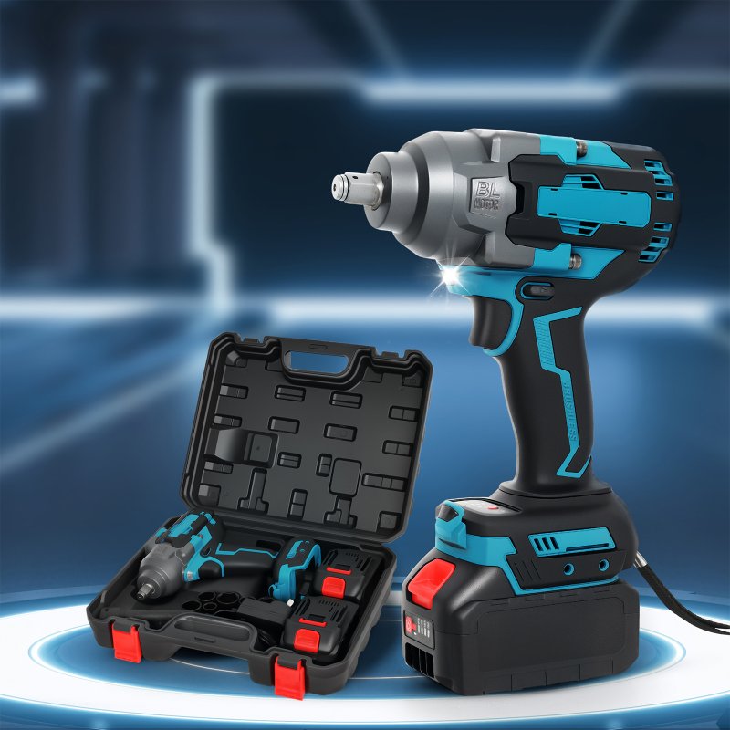 Traderight 21V Brushless Impact Wrench 1/2" Rattle Gun 2×4.0Ah 1200Nm Kit Set