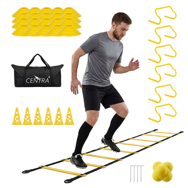 Centra Football Training Equipment Pro Agility Kit Speed Ladder Cones Hurdle
