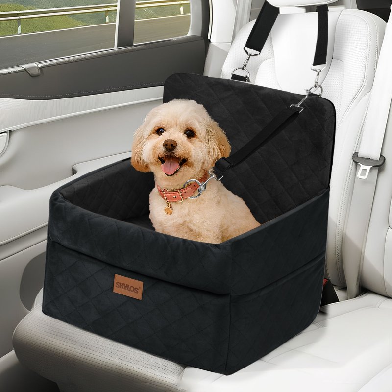 Skylos Dog Booster Car Seat Portable Travel Carrier Bed Basket Pet Puppy Black
