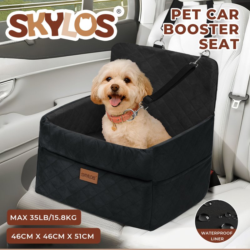 Skylos Dog Booster Car Seat Portable Travel Carrier Bed Basket Pet Puppy Black
