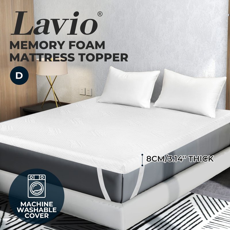 Memory Foam Mattress Topper Double Bamboo Cooling Gel Support Comfort Balanced