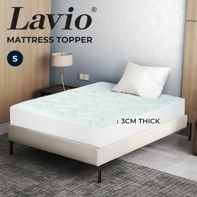 Lavio Mattress Topper Pillowtop Memory Foam Bamboo Cover Bed Protector Single
