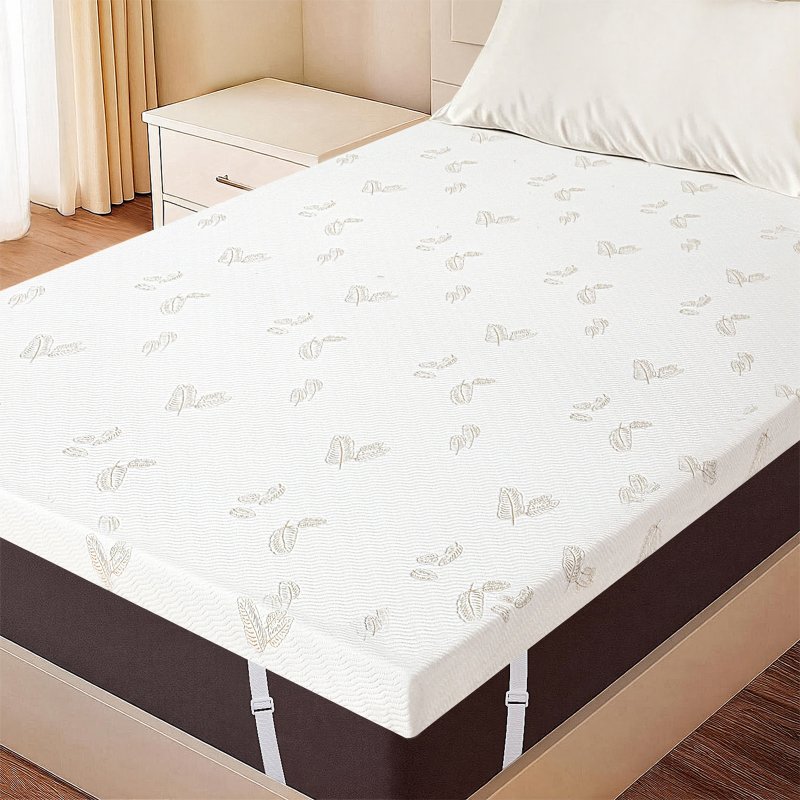Lavio Memory Foam Mattress Topper 7cm Single Dual Layer Pressure Relief Washable