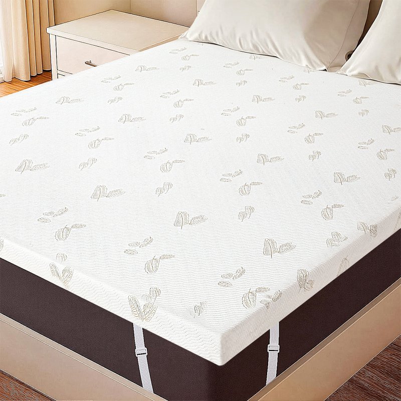 Lavio Mattress Topper Memory Foam Super King Dual Layer Pressure Relief Washable
