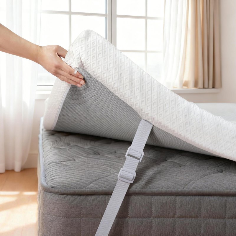 Lavio 4 Inch Mattress Topper King Cooling Memory Foam Pressure Relief Non Slip