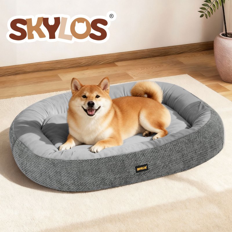 Skylos Pet Bed Large Washable Plush Orthopedic Pet Sofa Cushion Mat Soft Indoor