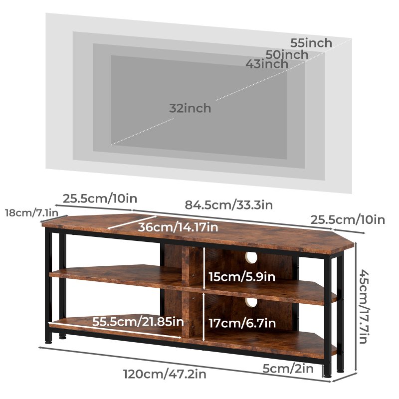 Levede Wooden TV Cabinet with RGB LED Light 120cm TV Stand Storage Unit Max 55"