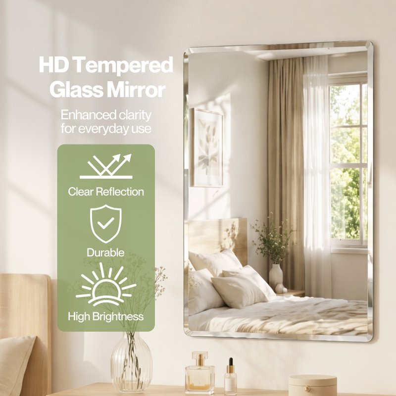 Yezi Wall Mirror Tempered Glass HD Explosion-proof Vanity Bathroom 45x60cm