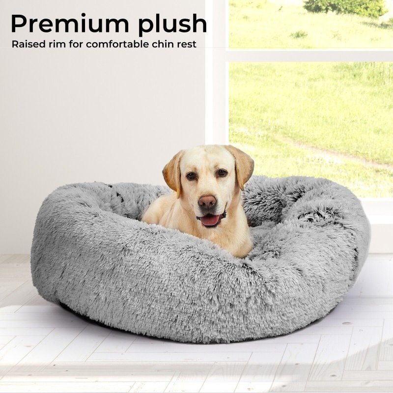 Skylos Dog Bed Cat Beds Washable Large Puppy Soft Warm Calming Cushion Round