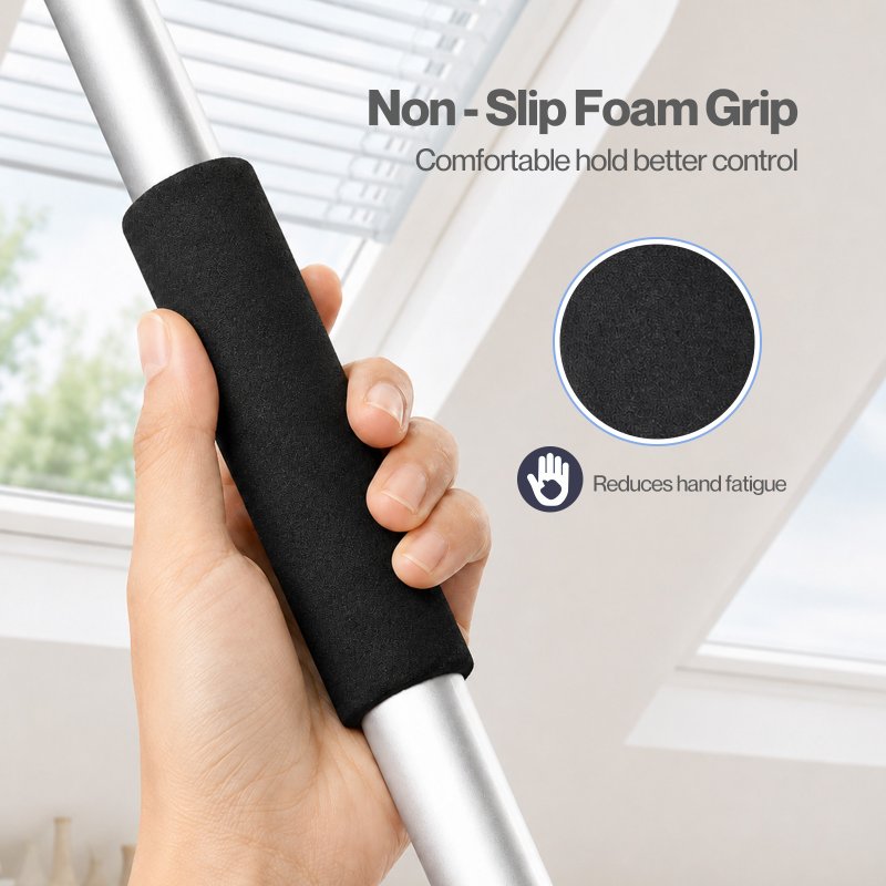 Levede Skylight Opener Telescopic Window Pole 1.1-2m Roof Window Aluminium Black