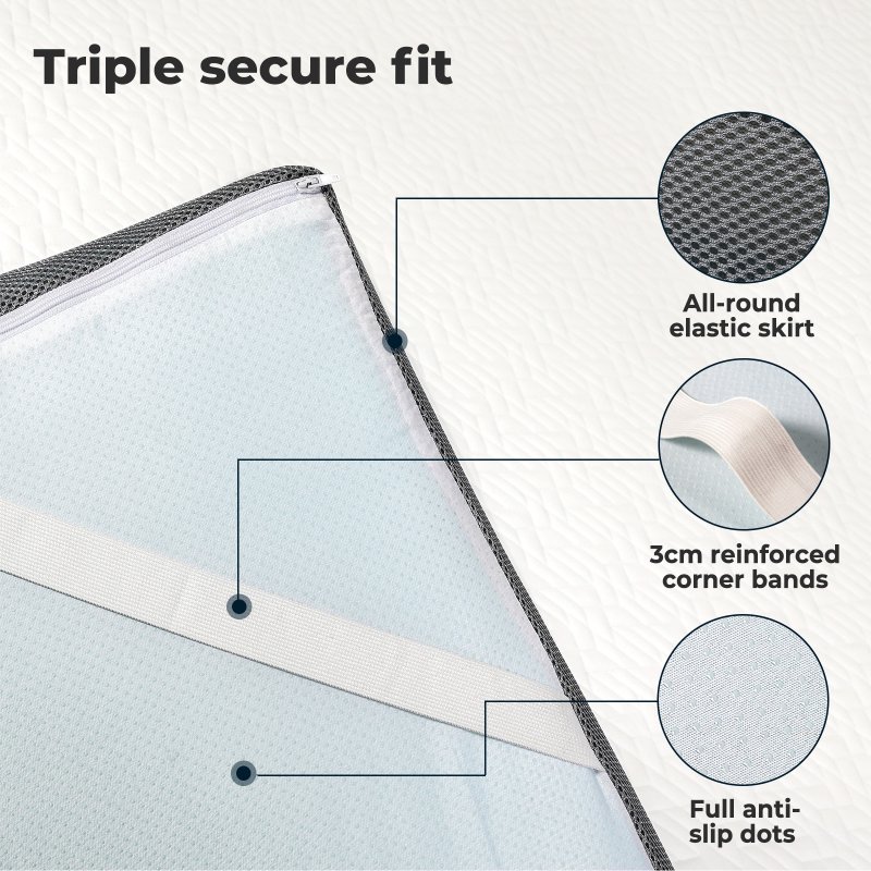 Lavio King Mattress Topper Memory Foam Dual Layer Hotel Quality Bed Protector