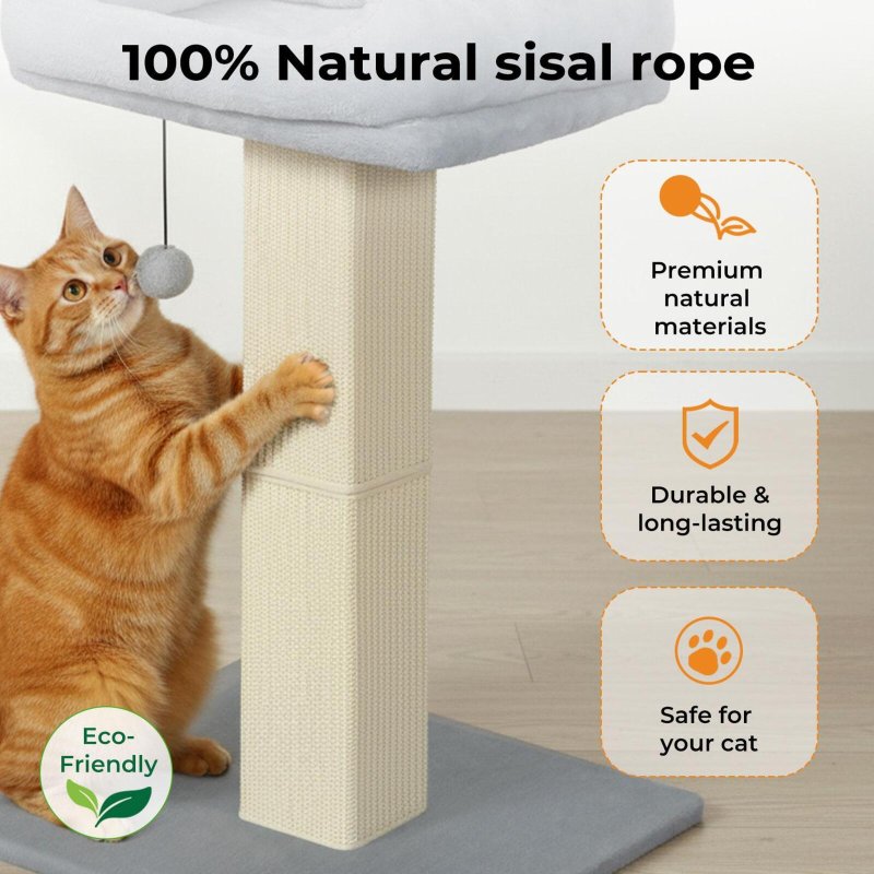 Skylos 71cm Cat Tree Cat Scratching Post Climbing Tower with Kitten Bed Toy