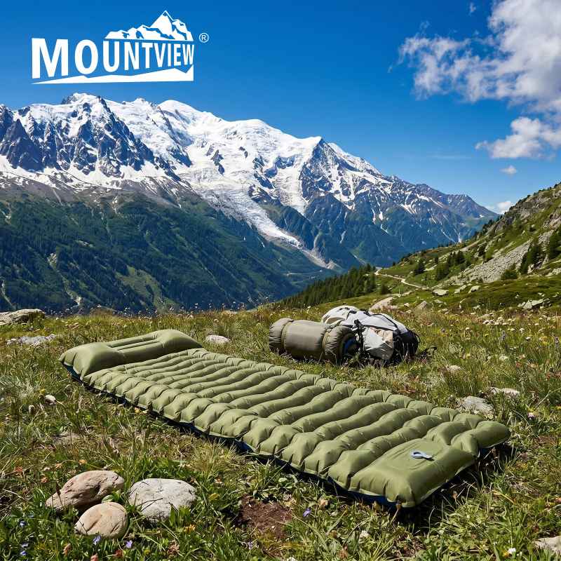 Mountview Camping Sleeping Pad Ultralight Inflatable Mat Built In Pump Packable