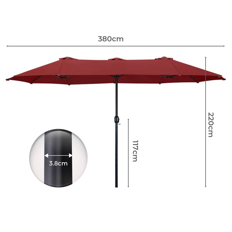 Mountview Large Parasol Patio Umbrella Outdoor Garden Pool Sunshade Double-Sided