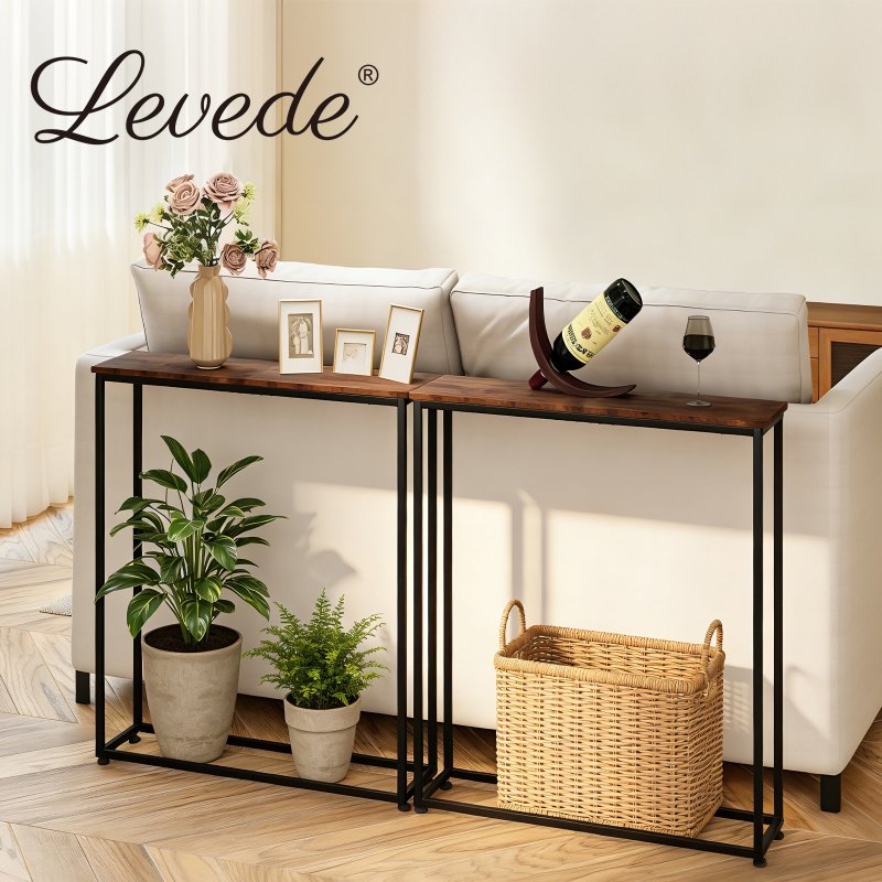Console Hall Table Slim Entryway Hallway Sofa Table Display Shelf Industrial