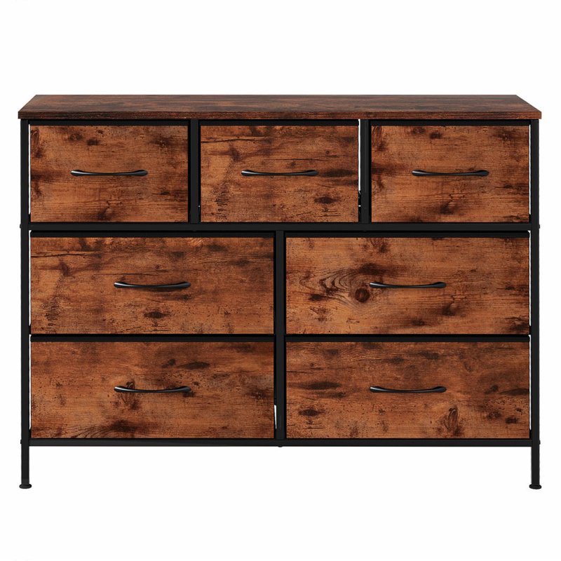 Levede Chest of Drawers 7 Drawer Storage for Bedroom Living Room in Brown Black