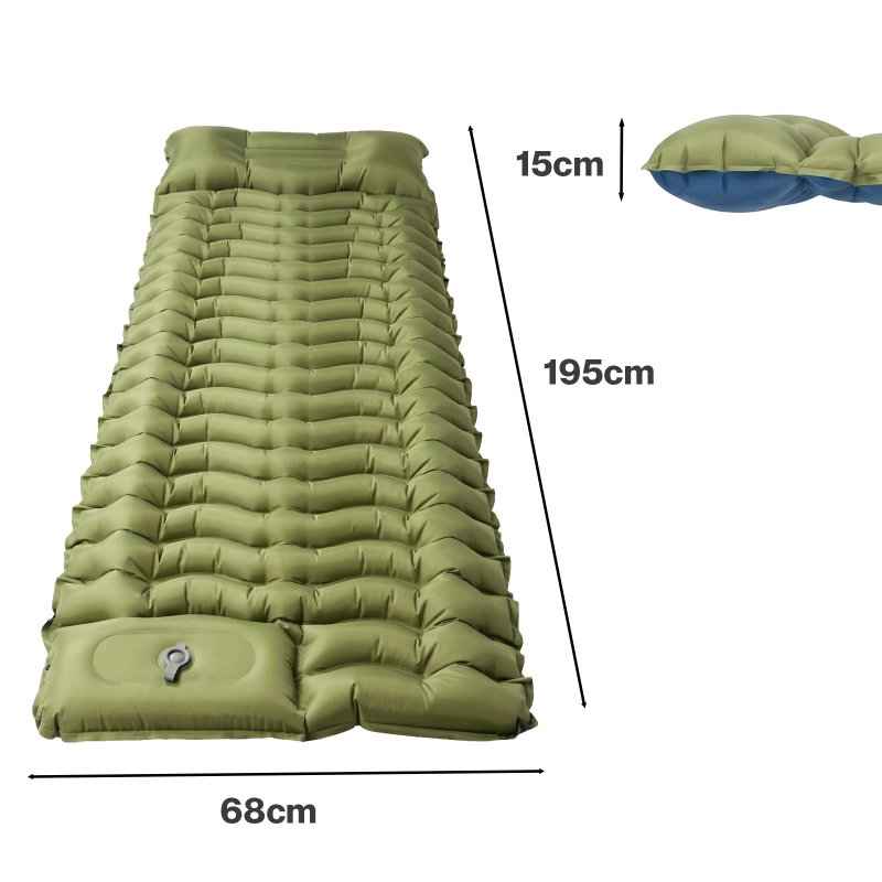 Mountview Camping Sleeping Pad Ultralight Inflatable Mat Built In Pump Packable