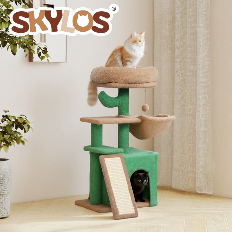 Skylos Cat Tree Climbing Tower Multi-Level Activity Centre with Condo Hammock