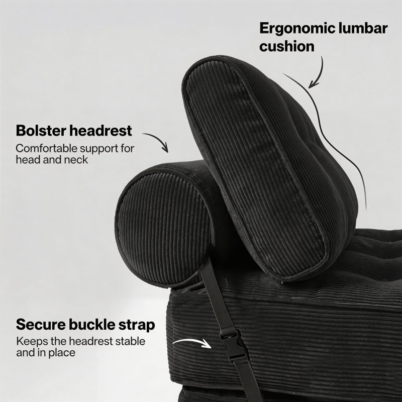 Levede Sofa Bed Convertible Foldable Floor Mattress with Head Lumbar Pillow
