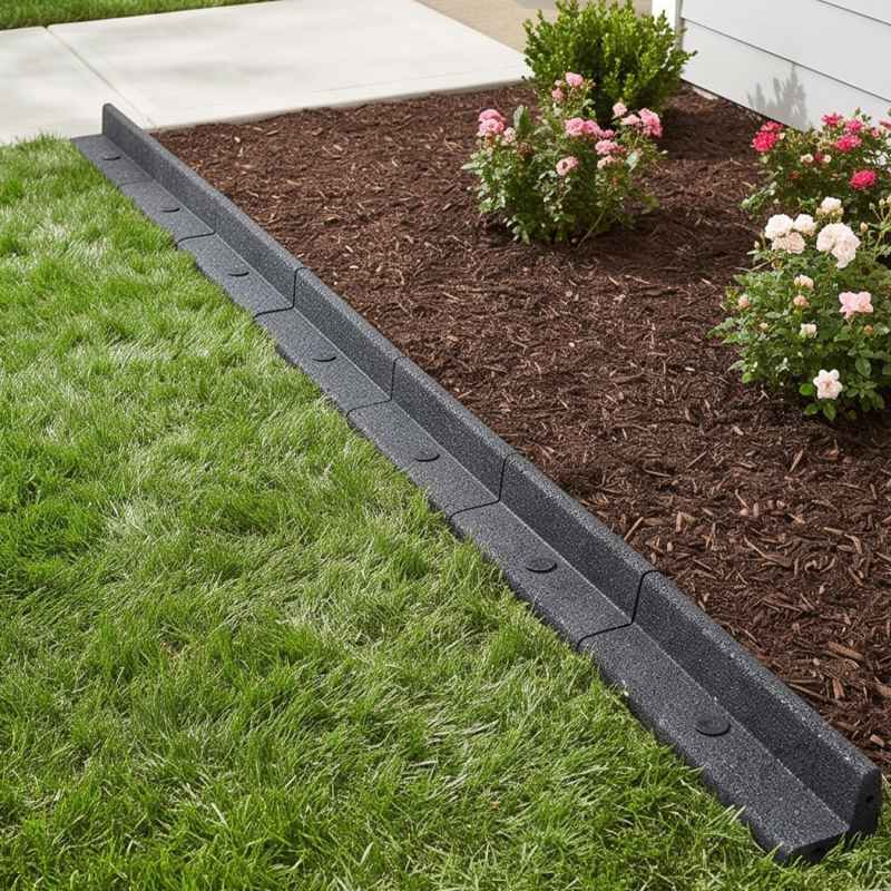Lambu Garden Edging Border 5 Pack Bendable Lawn Landscape Edging Paths Grey