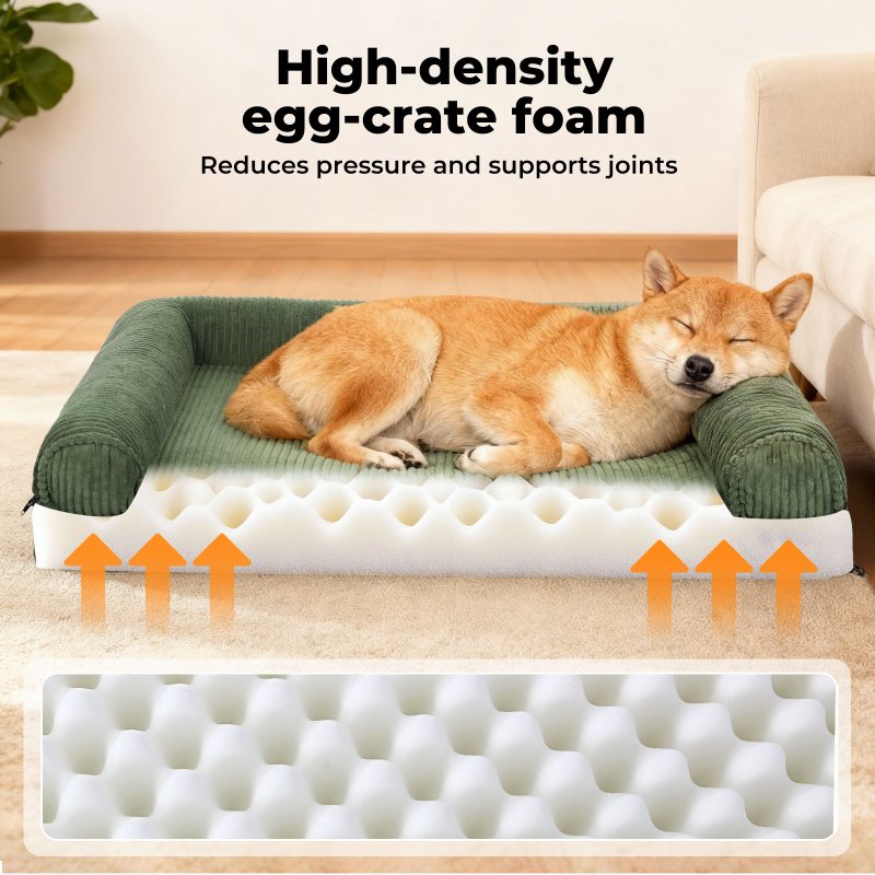 Large Dog Pet Bed Orthopedic Washable Waterproof Corduroy Wear Resistant 93x63cm