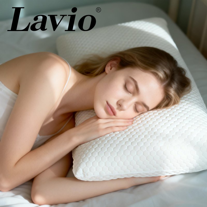 Lavio Ergonomic Memory Foam Pillow for Neck Shoulder Pain Relief Washable 2PC