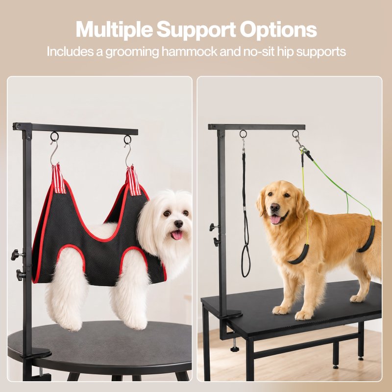 Skylos Dog Grooming Table Arm Adjustable 270 Steel Clamp Hammock for Home Black