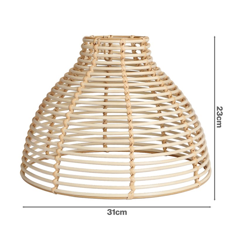 Emitto Ceiling Light Shade Wicker Basket Style Plastic Lampshade Pendant 2PCS