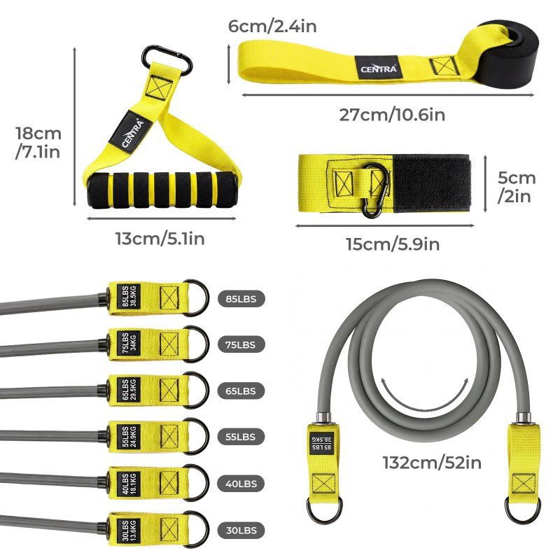 Resistance Bands Set with Handle Latex Home Crossfit Yoga Tube Strength Training