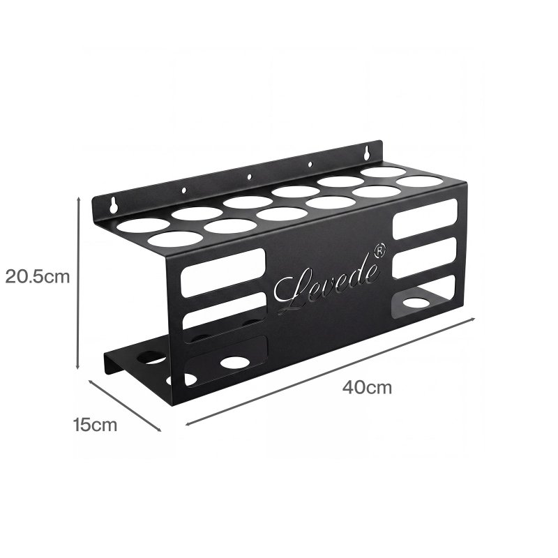 Levede Silicone Tube Holder 12 Hole Carbon Steel Wall Mount Garage Van Black
